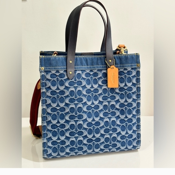 Coach Monogram Denim Tote - Picture 4 of 11
